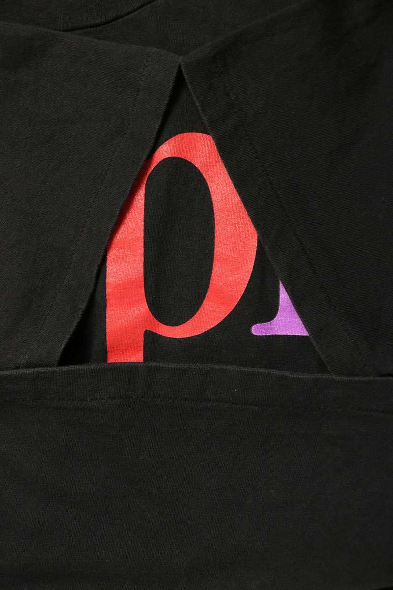 VINTAGE Apple ONEITA Tag Print T-Shirt Black Multi Size L