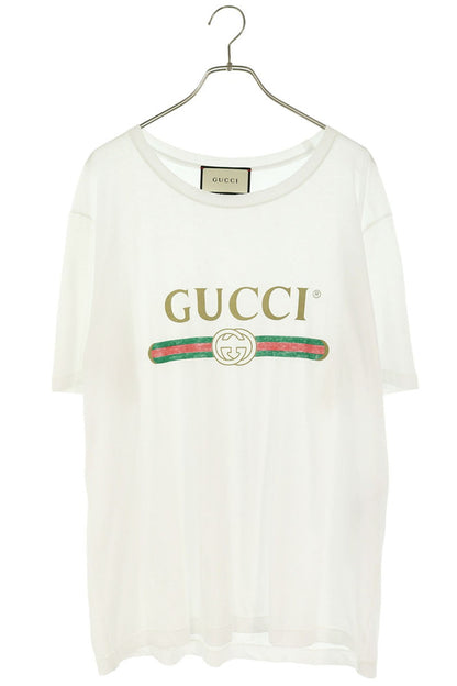 GUCCI White Logo Print T-Shirt Size XL