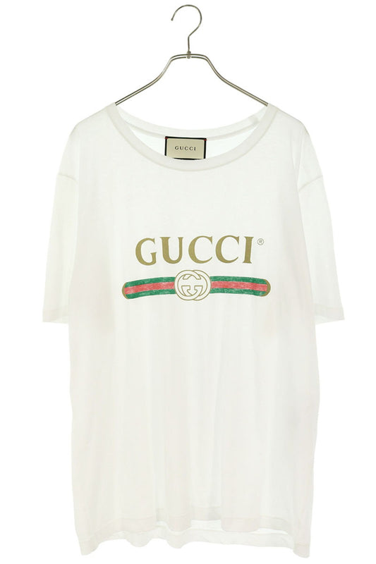 GUCCI White Logo Print T-Shirt Size XL