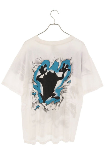 VINTAGE LOONEY TUNES Tasmanian Devil T-Shirt White Size XL