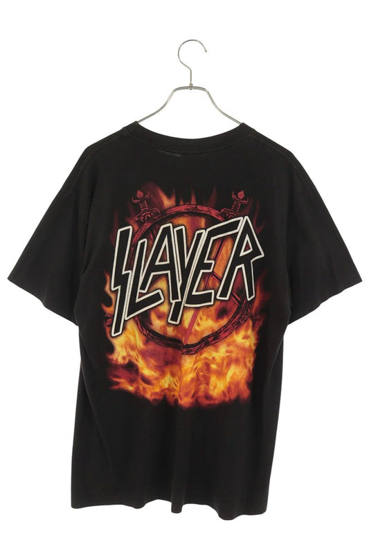 VINTAGE SLAYER Band Print Winterland Black Green T-Shirt Size L