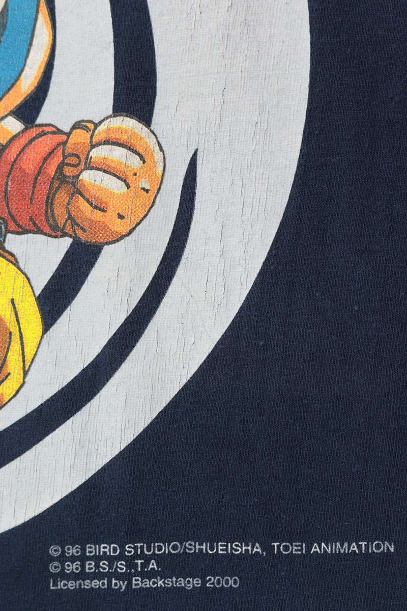 VINTAGE Dragon Ball GT Goku Print T-Shirt Navy Size L