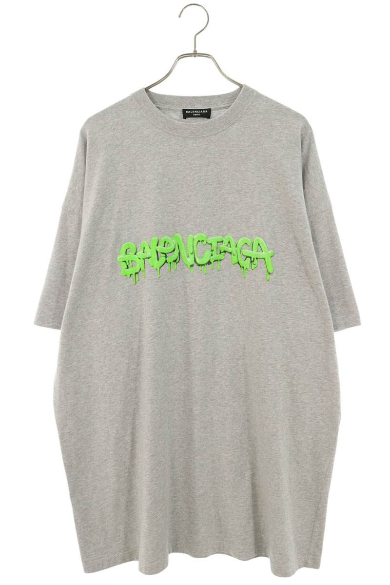 BALENCIAGA Slime Logo T-Shirt Gray Size 3