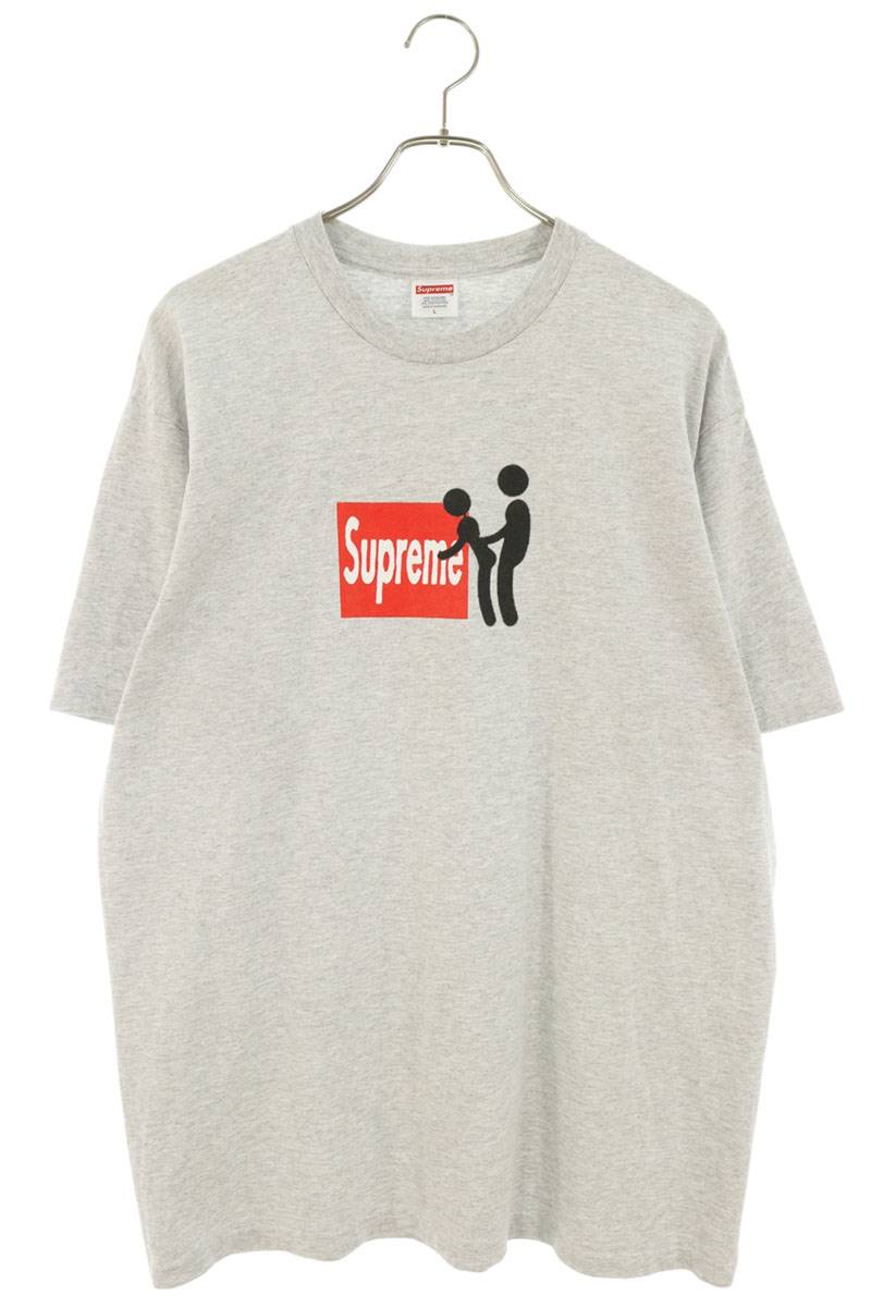 SUPREME Stick Print T-Shirt Grey Size L
