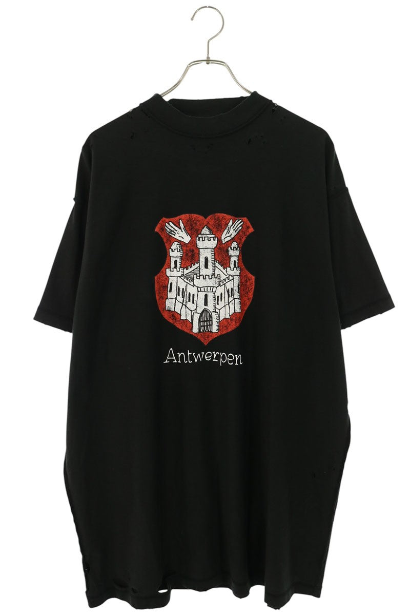 BALENCIAGA Destroyed Inside Out T-Shirt Black Size 2