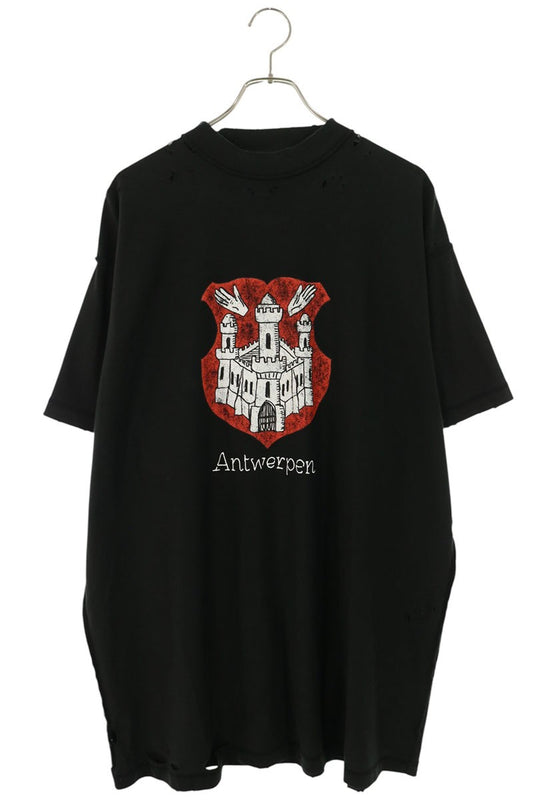 BALENCIAGA Destroyed Inside Out T-Shirt Black Size 2