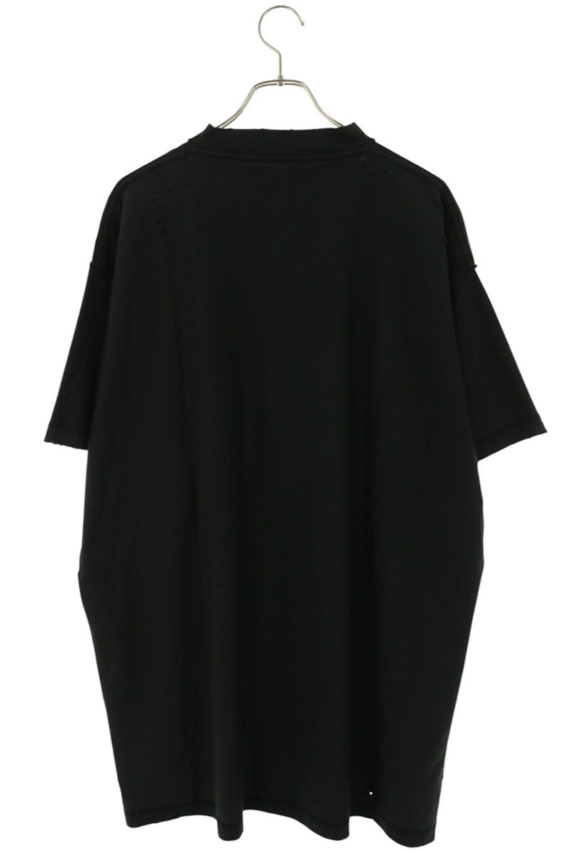 BALENCIAGA Destroyed Inside Out T-Shirt Black Size 2