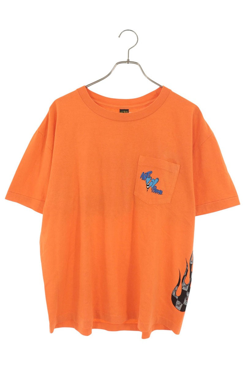 ANTI PROMO Frame Print Cotton T-Shirt Orange Size M