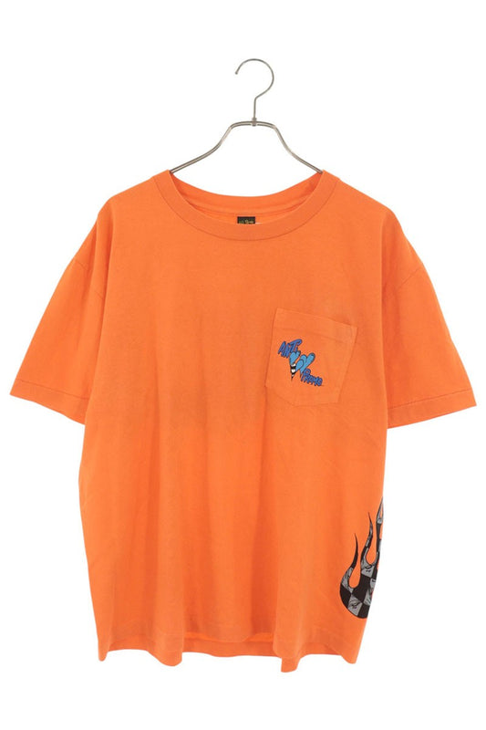 ANTI PROMO Frame Print Cotton T-Shirt Orange Size M