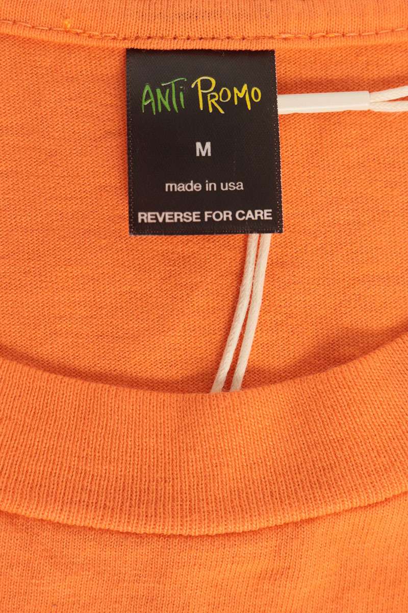 ANTI PROMO Frame Print Cotton T-Shirt Orange Size M