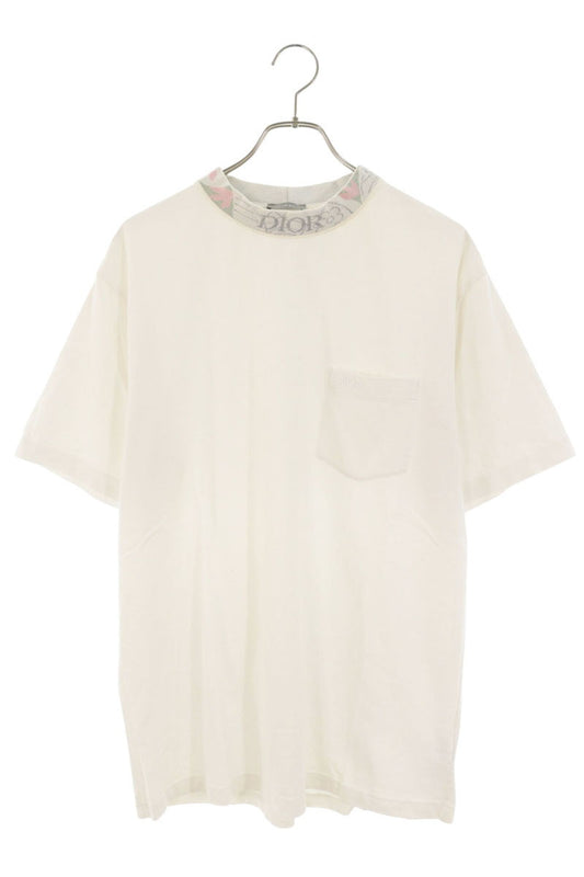 DIOR Neck Logo Embroidery T-Shirt White Size L