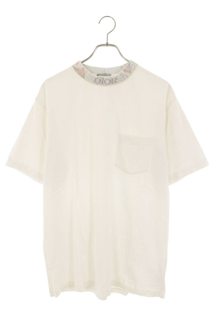 DIOR Neck Logo Embroidery T-Shirt White Size L