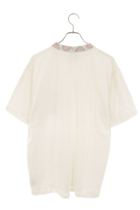 DIOR Neck Logo Embroidery T-Shirt White Size L