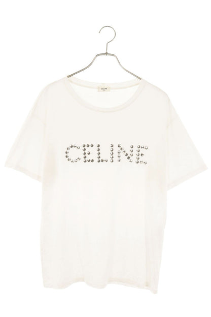CELINE Studs Logo T-Shirt White Size XS