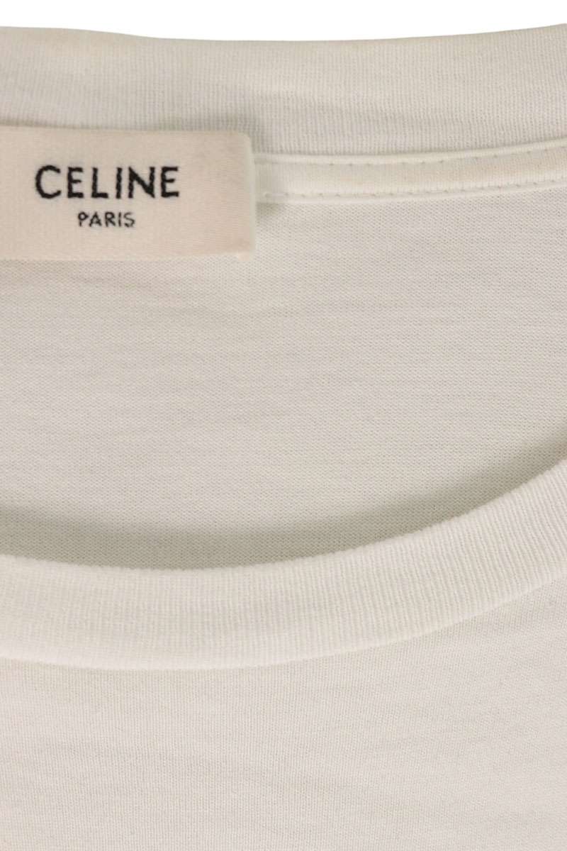 CELINE Studs Logo T-Shirt White Size XS