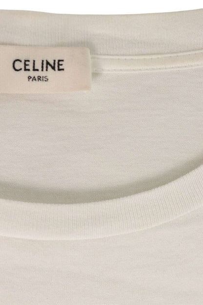 CELINE Studs Logo T-Shirt White Size XS