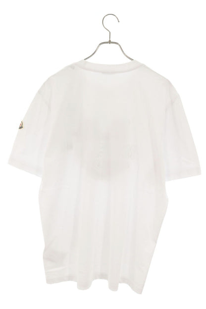 MONCLER Front Logo Print Cotton T-Shirt White Size XL