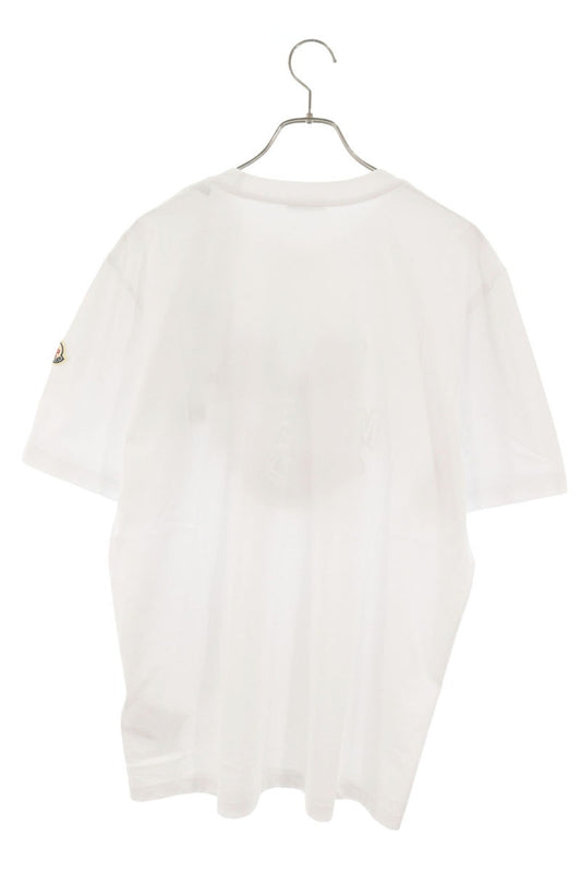 MONCLER Front Logo Print Cotton T-Shirt White Size XL