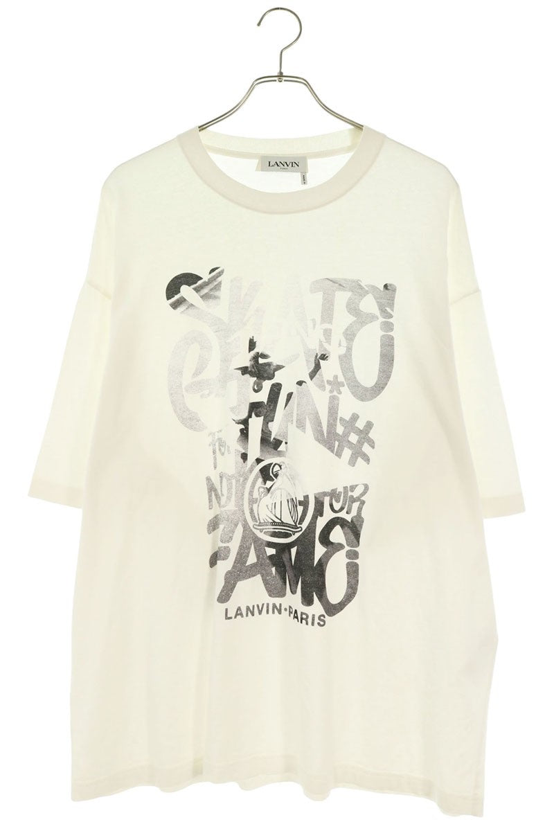 LANVIN Skate Series Cotton T-Shirt White Size L