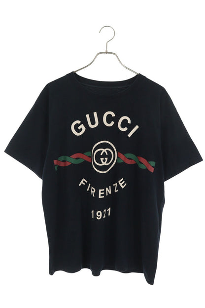 GUCCI Logo Print T-Shirt Black Size XS