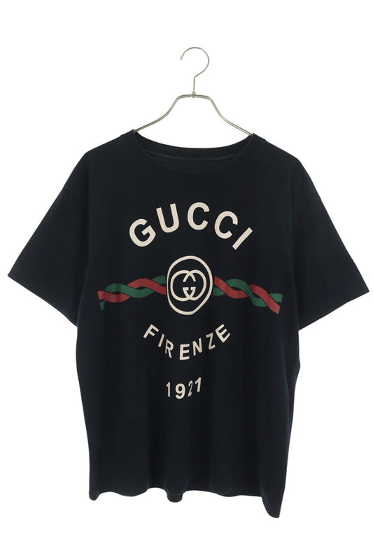 GUCCI Logo Print T-Shirt Black Size XS