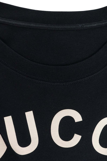 GUCCI Logo Print T-Shirt Black Size XS