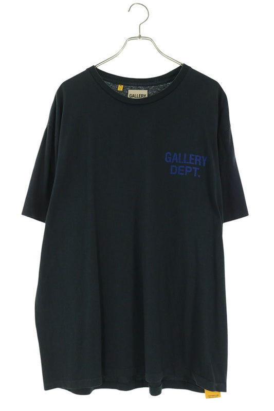 GALLERY DEPT Logo Print Cotton T-Shirt Black/Blue Size XL