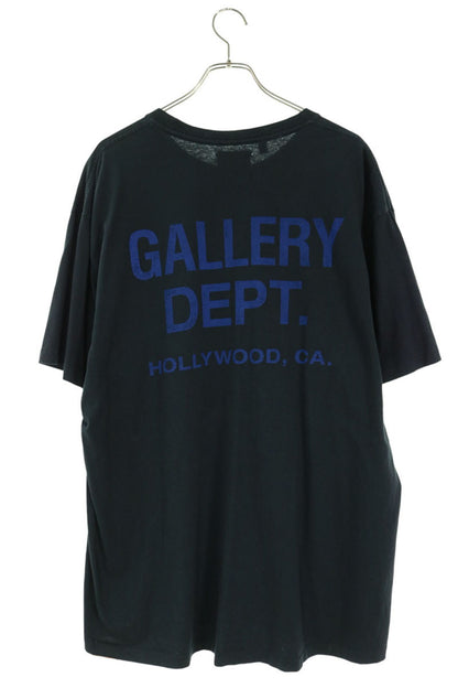 GALLERY DEPT Logo Print Cotton T-Shirt Black/Blue Size XL