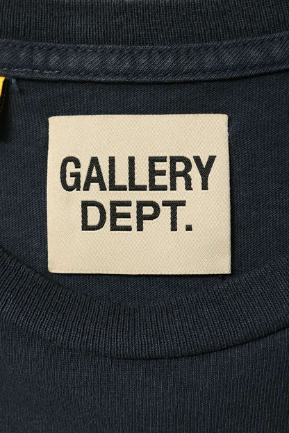 GALLERY DEPT Logo Print Cotton T-Shirt Black/Blue Size XL