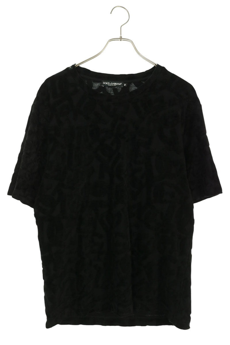DOLCE & GABBANA Allover Logo T-Shirt Black Size 44