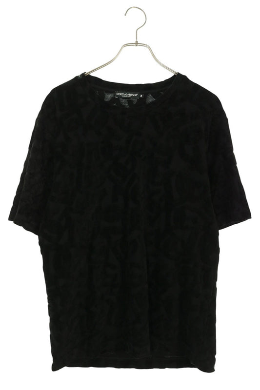 DOLCE & GABBANA Allover Logo T-Shirt Black Size 44