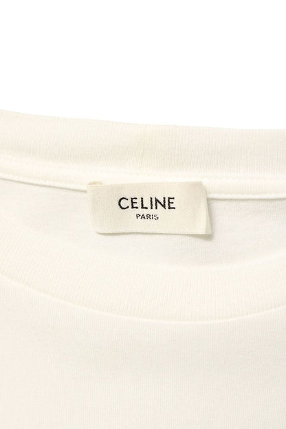 CELINE Triomphe Logo Loose Fit T-Shirt White Size L