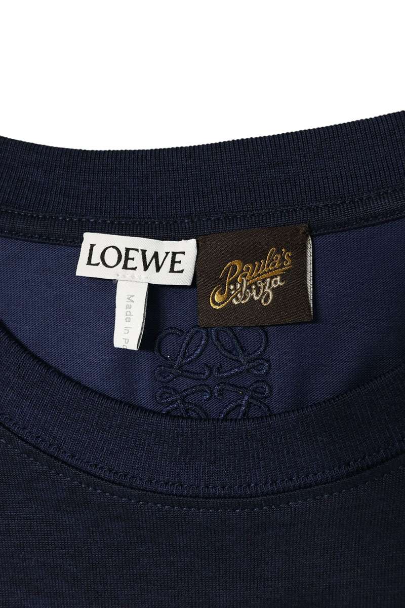 LOEWE Relaxed Fit Front Embroidered T-Shirt Navy Size M