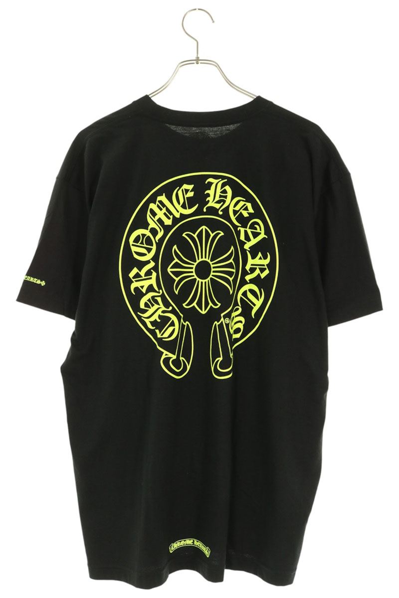 Chrome Hearts Horseshoe Print T-Shirt Black Yellow Size XL