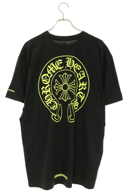 Chrome Hearts Horseshoe Print T-Shirt Black Yellow Size XL