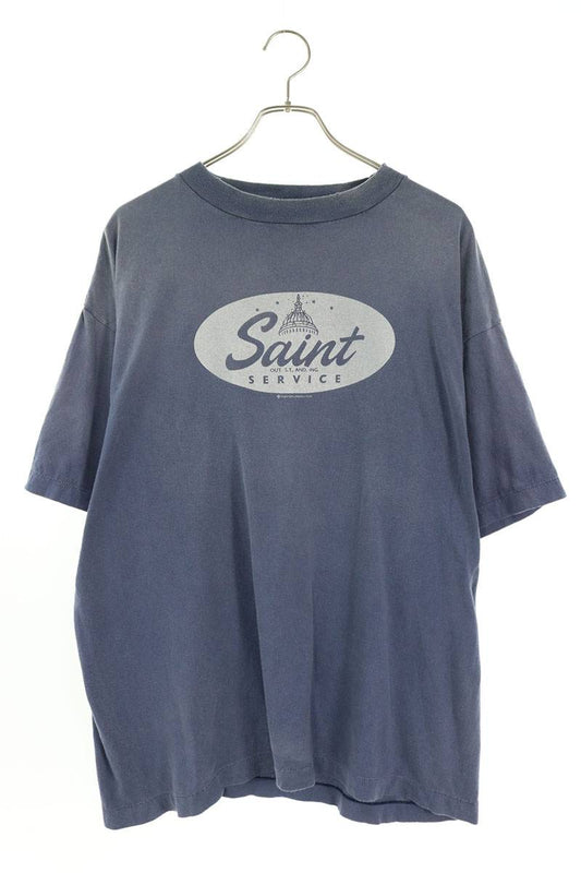 SAINT MICHAEL 26SS SERVICE Vintage Print T-Shirt Navy Size L