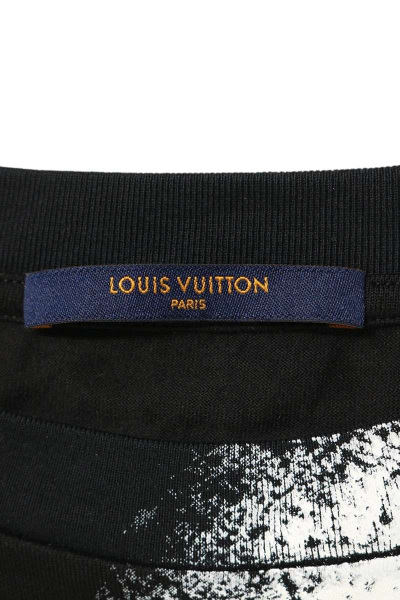 LOUISVUITTON Spray Chain Print T-Shirt Black Size XL