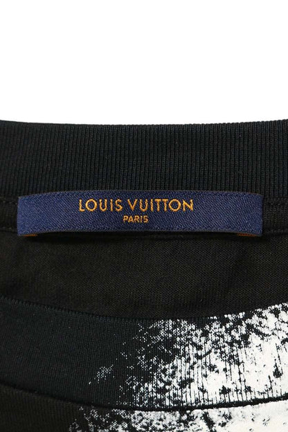 LOUISVUITTON Spray Chain Print T-Shirt Black Size XL