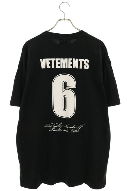 VETEMENTS Planet Number Print Cotton T-Shirt Black Size XS