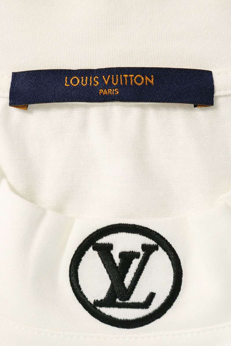 LOUISVUITTON High Neck Cotton T-Shirt White Size L