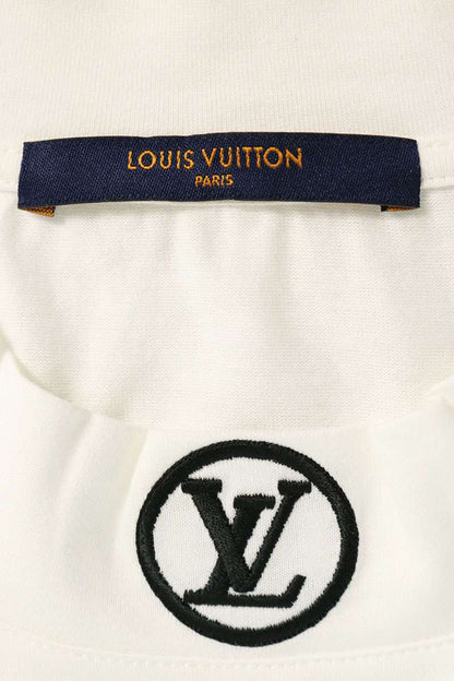 LOUISVUITTON High Neck Cotton T-Shirt White Size L