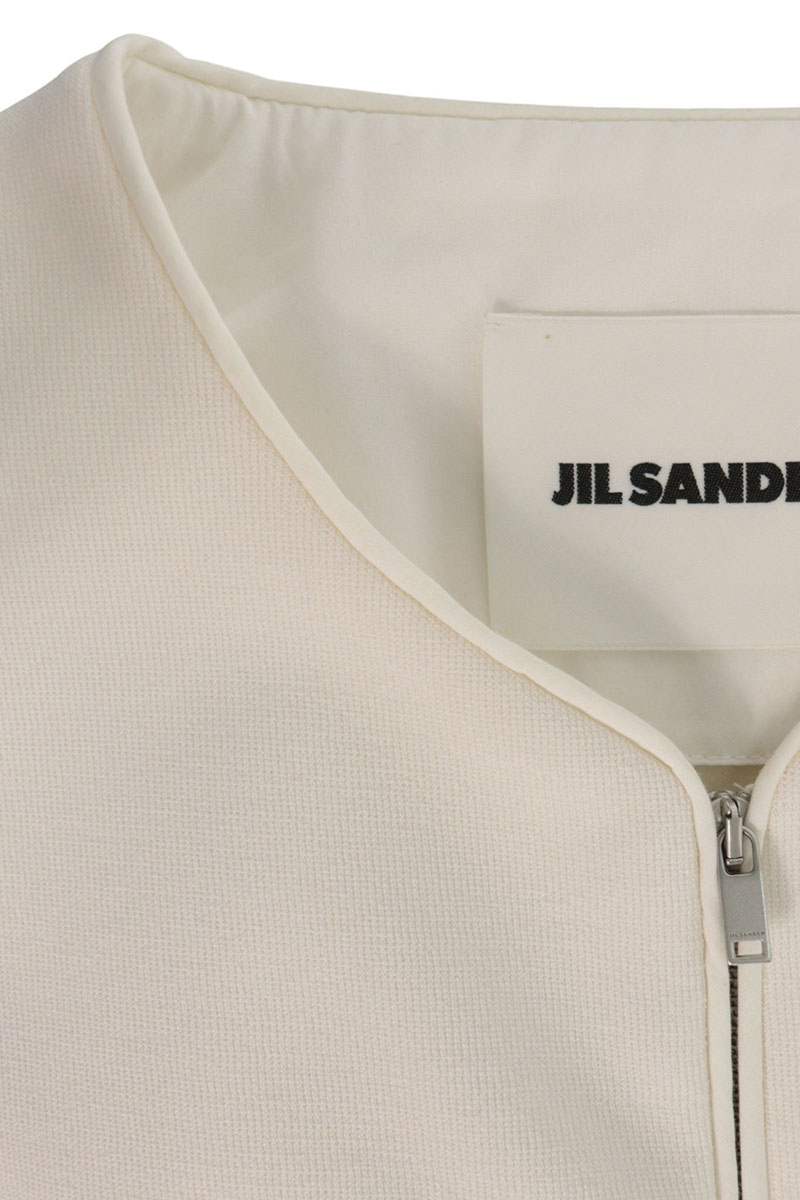 JILSANDER 26SS Zip Crewneck T-Shirt White Size 48