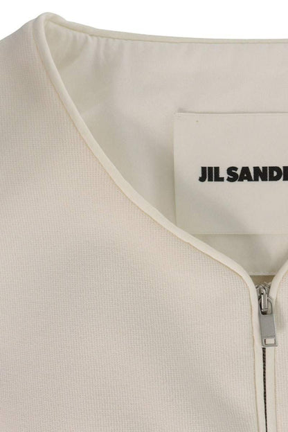 JILSANDER 26SS Zip Crewneck T-Shirt White Size 48