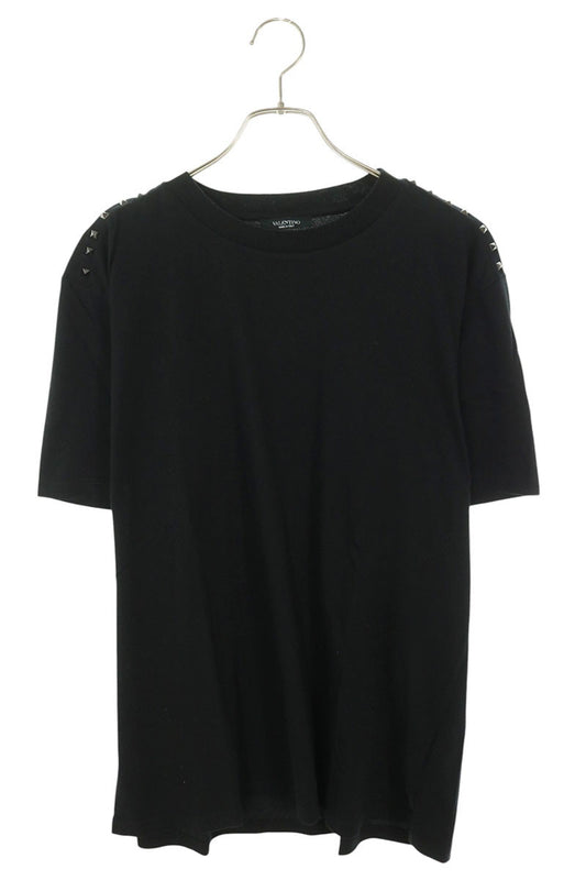 VALENTINO Rockstud Cotton T-Shirt Black Size L