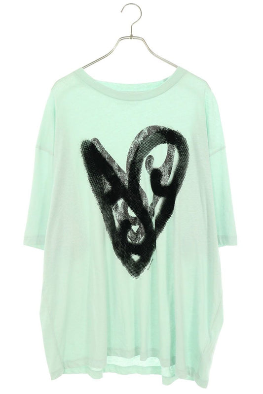 ACNE STUDIOS Heart Logo Print T-Shirt Green Size XXL