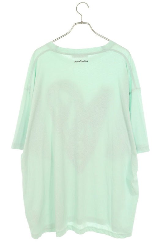 ACNE STUDIOS Heart Logo Print T-Shirt Green Size XXL