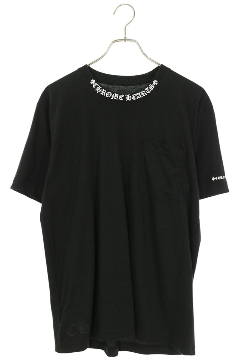 Chrome Hearts Neck Logo Print T-Shirt Black/White Size M