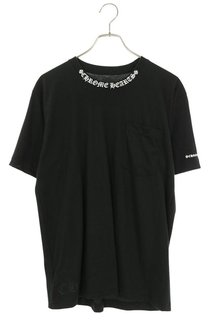 Chrome Hearts Neck Logo Print T-Shirt Black/White Size M
