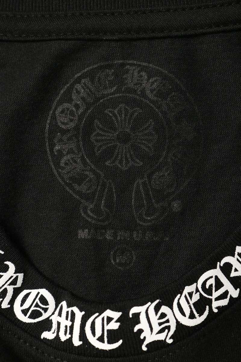 Chrome Hearts Neck Logo Print T-Shirt Black/White Size M