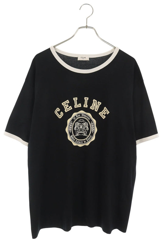 CELINE College Motif Ringer T-Shirt Size XL
